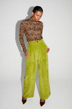 Pantalon Astrid Velours Vintage Anisé Fabriqué En Italie