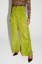 Pantalon Astrid Velours Vintage Anisé Fabriqué En Italie