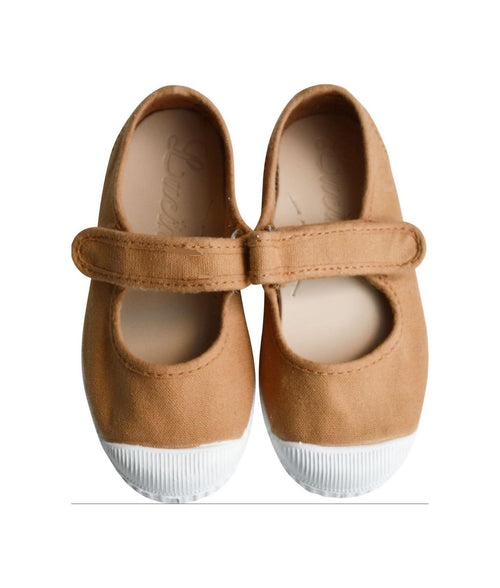 Chaussures En Toiles Ballerines Babies Scratch - Moutarde Camel - Fille