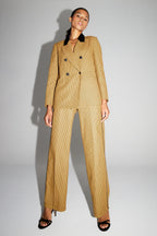 Pantalon Clark Pied De Poule Yellow Fabriqué En Italie