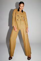 Pantalon Clark Pied De Poule Yellow Fabriqué En Italie