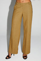 Pantalon Clark Pied De Poule Yellow Fabriqué En Italie