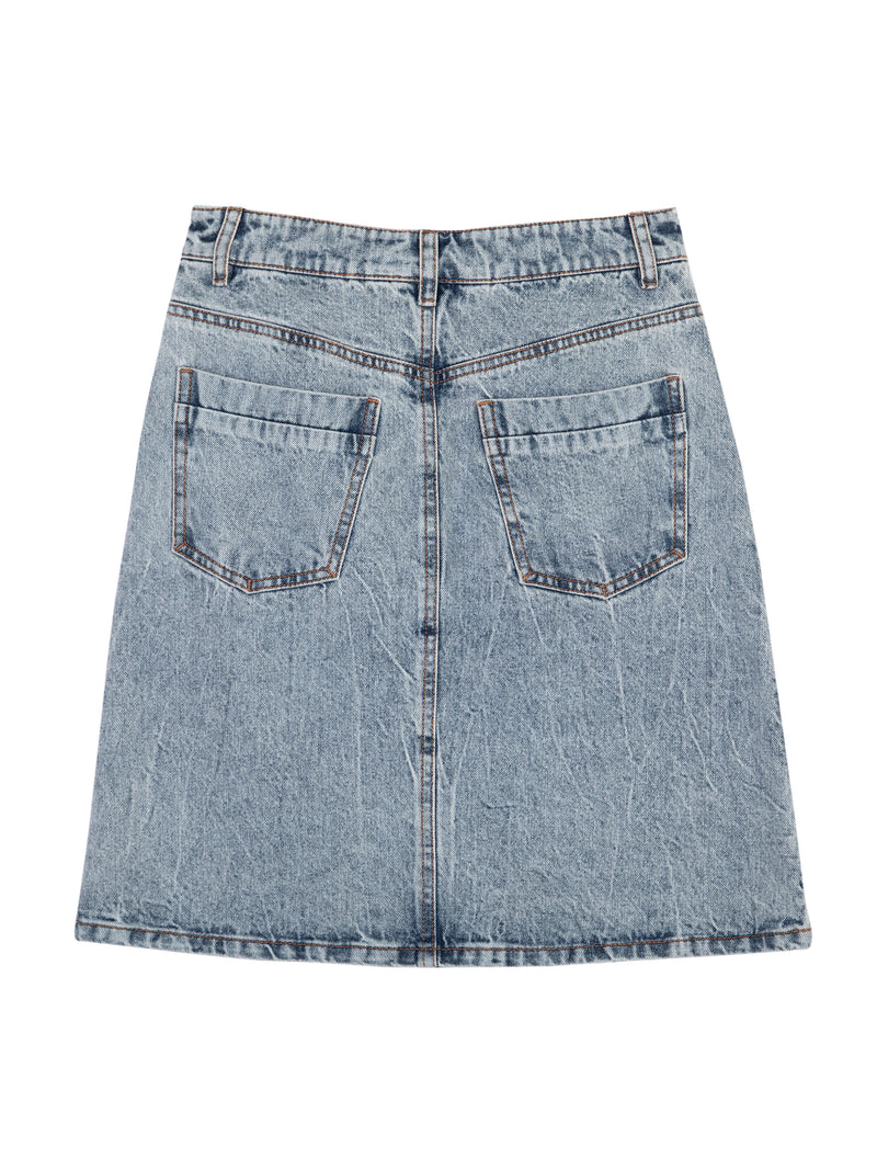 Lily - Jupe - Gris Clair Bleu