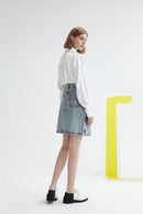 Lily - Jupe - Gris Clair Bleu