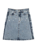 Lily - Jupe - Gris Clair Bleu