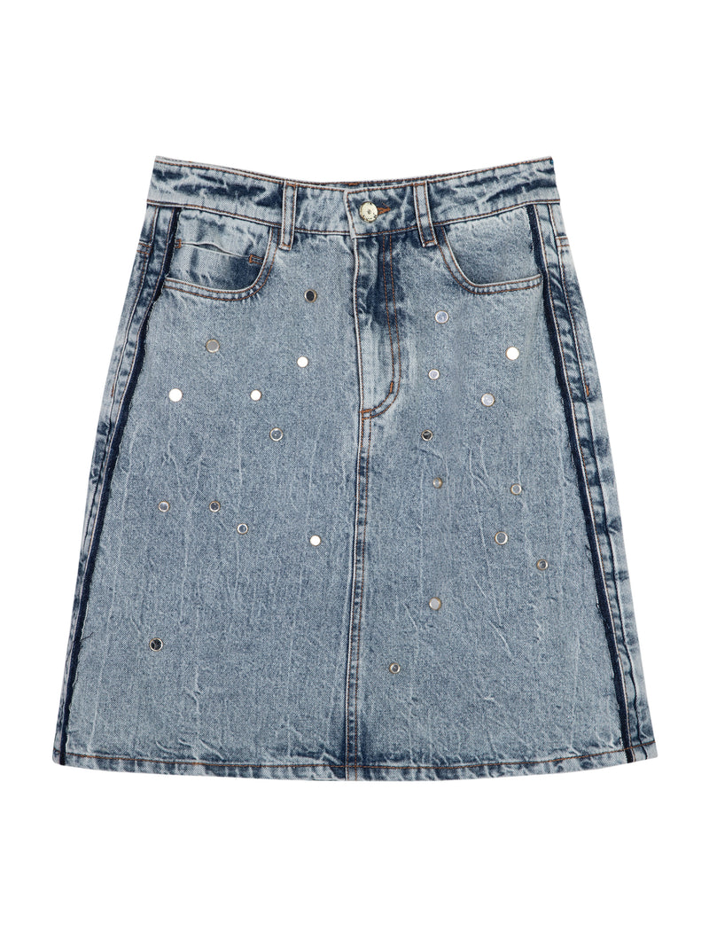 Lily - Jupe - Gris Clair Bleu