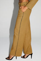 Pantalon Clark Pied De Poule Yellow Fabriqué En Italie