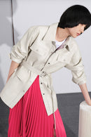 Lily - Manteau De Fourrure - Gris Kaki