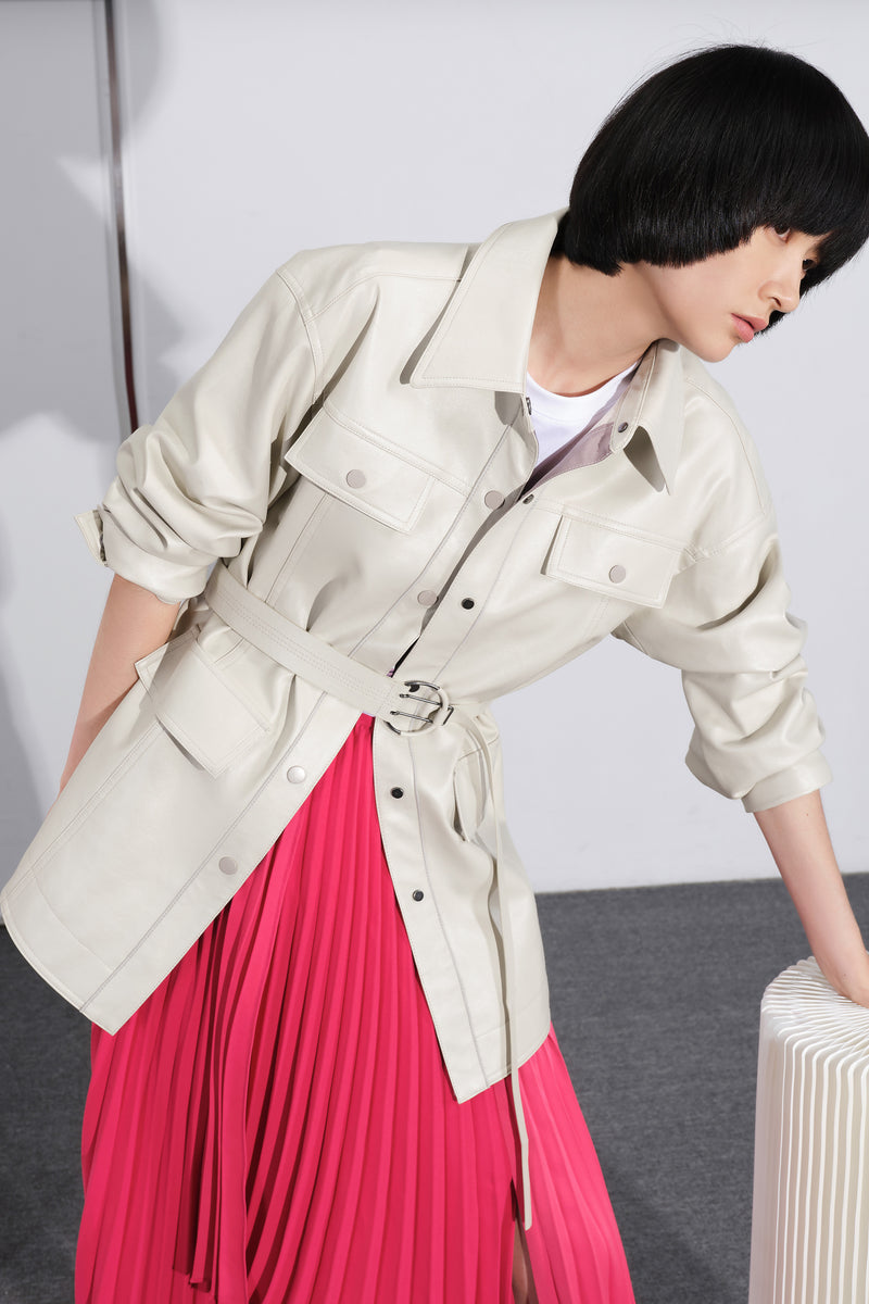 Lily - Manteau De Fourrure - Gris Kaki