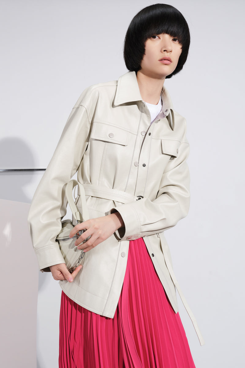 Lily - Manteau De Fourrure - Gris Kaki