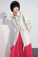 Lily - Manteau De Fourrure - Gris Kaki