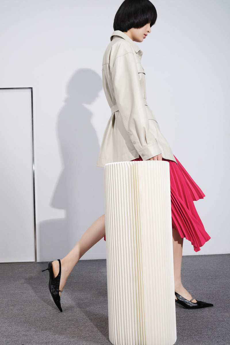 Lily - Manteau De Fourrure - Gris Kaki