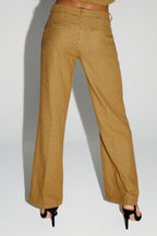 Pantalon Clark Pied De Poule Yellow Fabriqué En Italie