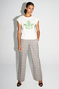 Pantalon Clark Pied De Poule Blue Fabriqué En Italie
