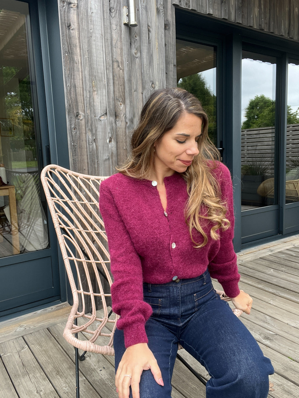 Léonie burgundy wool knit