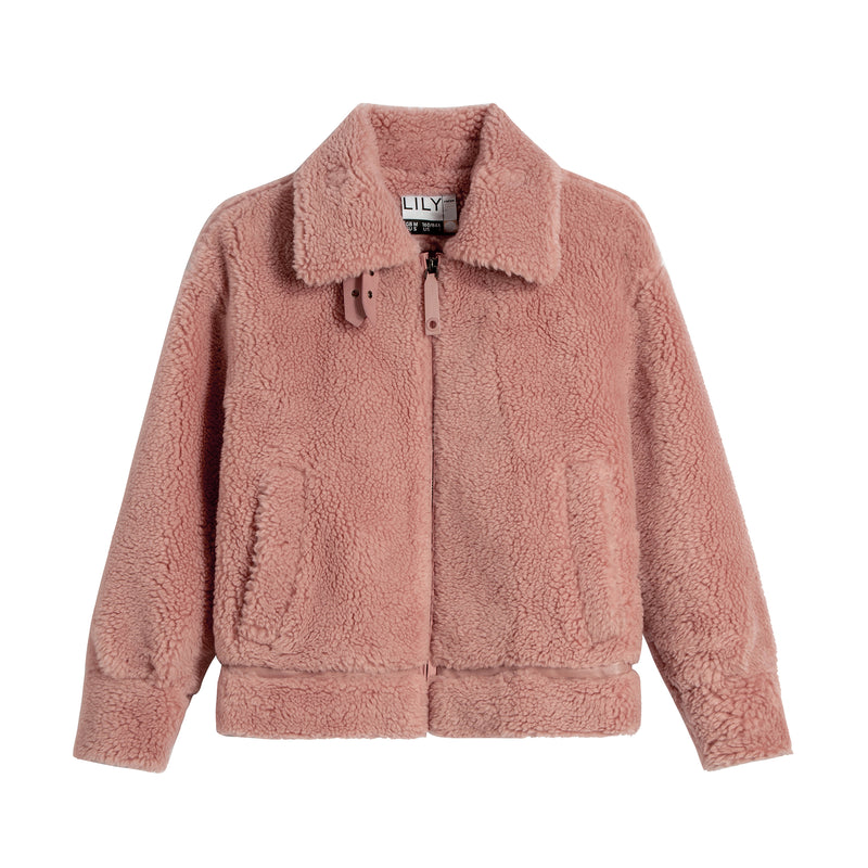 Lily - Manteau De Fourrure - Rose Foncé