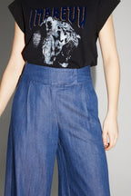 Pantalon Ada Lyocell Blue Fabriqué En Italie