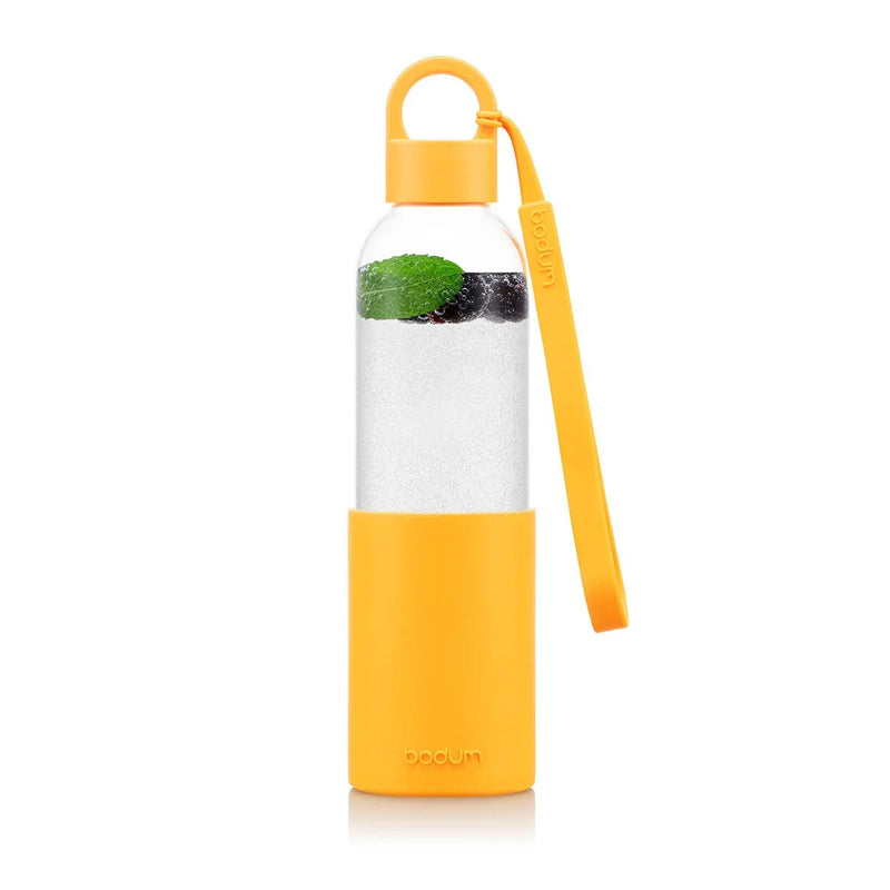 Gourde À Emporter En Verre - Manchon Silicone Couleur - Bouchon À Vis - 0.5L - Yolk