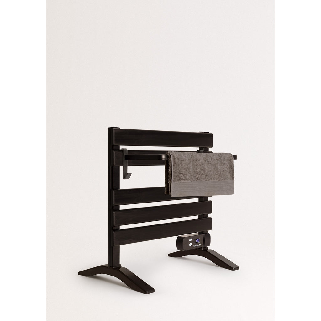 Warm Towel Mini - Porte-Serviette Électrique 150W Avec Pieds + Étagère - Noir