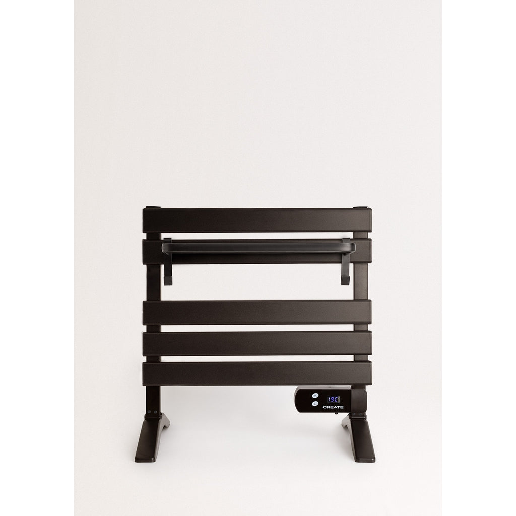 Warm Towel Mini - Porte-Serviette Électrique 150W Avec Pieds + Étagère - Noir