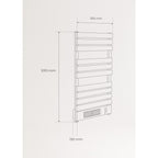 Warm Towel Pro 500/1500W - Sèche-Serviettes Électrique Avec Chauffage & Wifi Avec Étagère 3 Barres- Noir