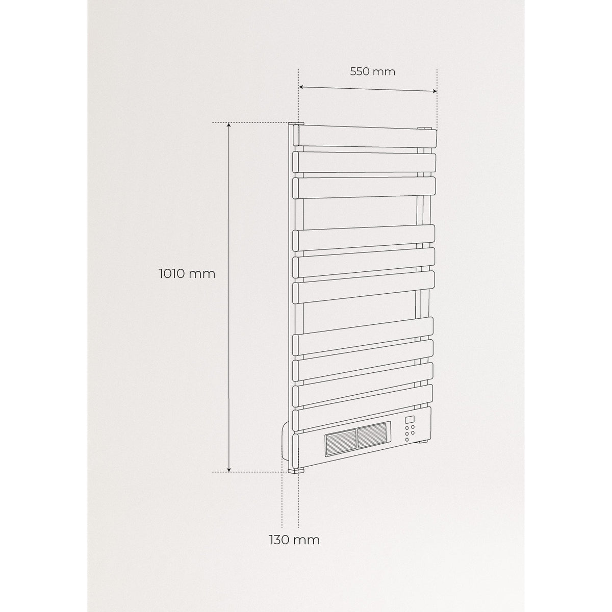Warm Towel Pro 500/1500W - Sèche-Serviettes Électrique Avec Chauffage & Wifi Avec Étagère 3 Barres- Noir