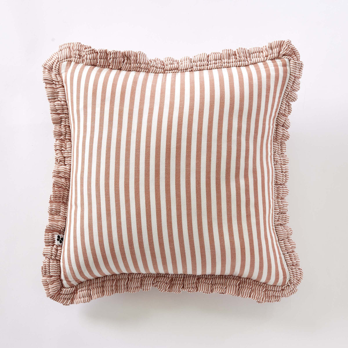 Romie - Coussin - Gaze De Coton Tissée Teinte - Abricot