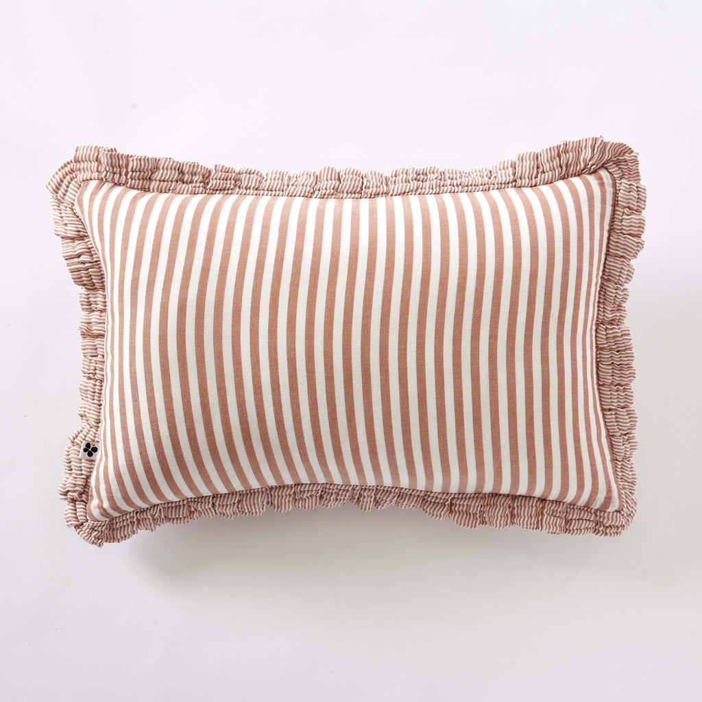 Romie - Coussin - Gaze De Coton Tissée Teinte - Abricot