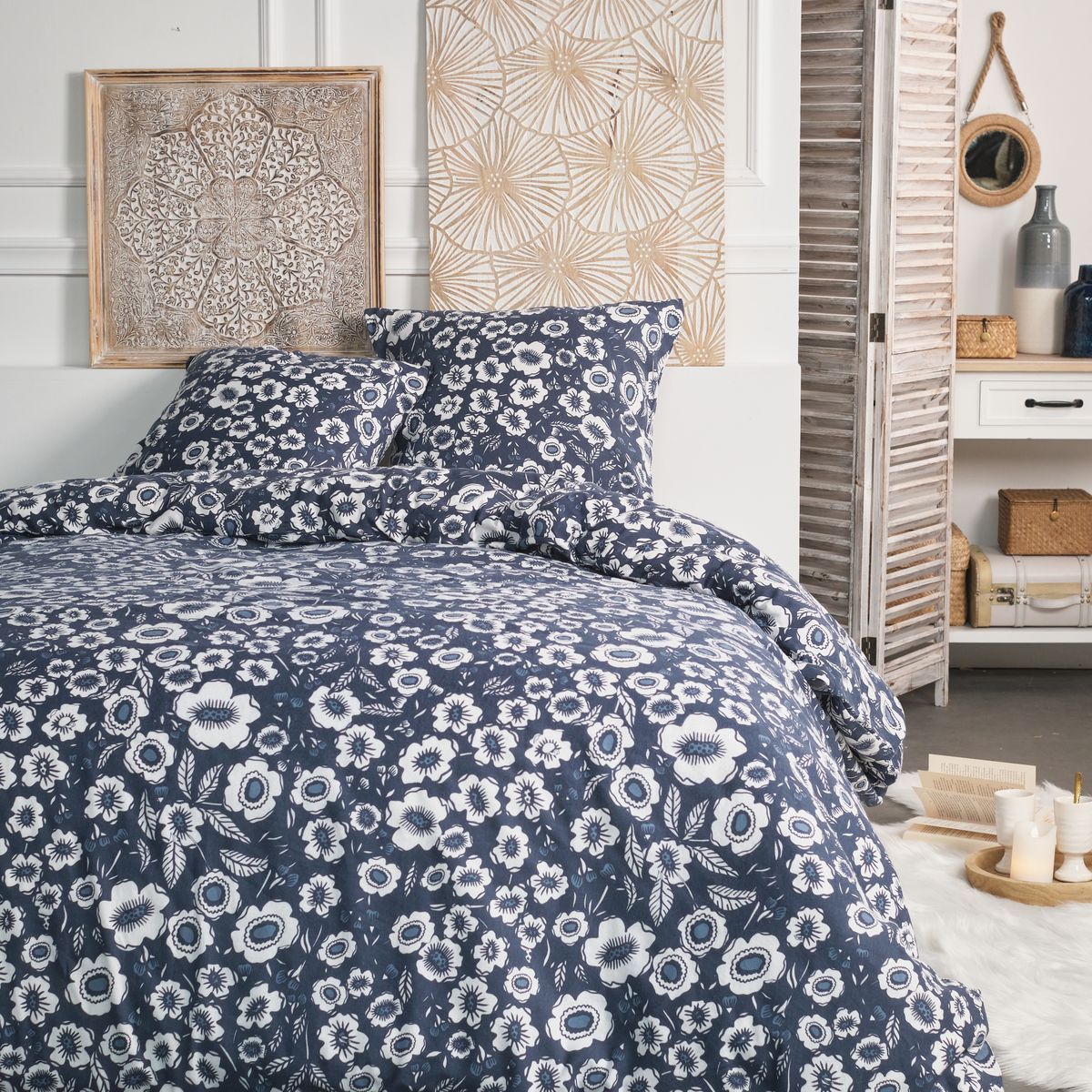 Bed Set - Flannel - Blue