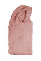 Gaia – Poncho – Unifarbener Baumwoll-Musselin – Pfirsichrosa