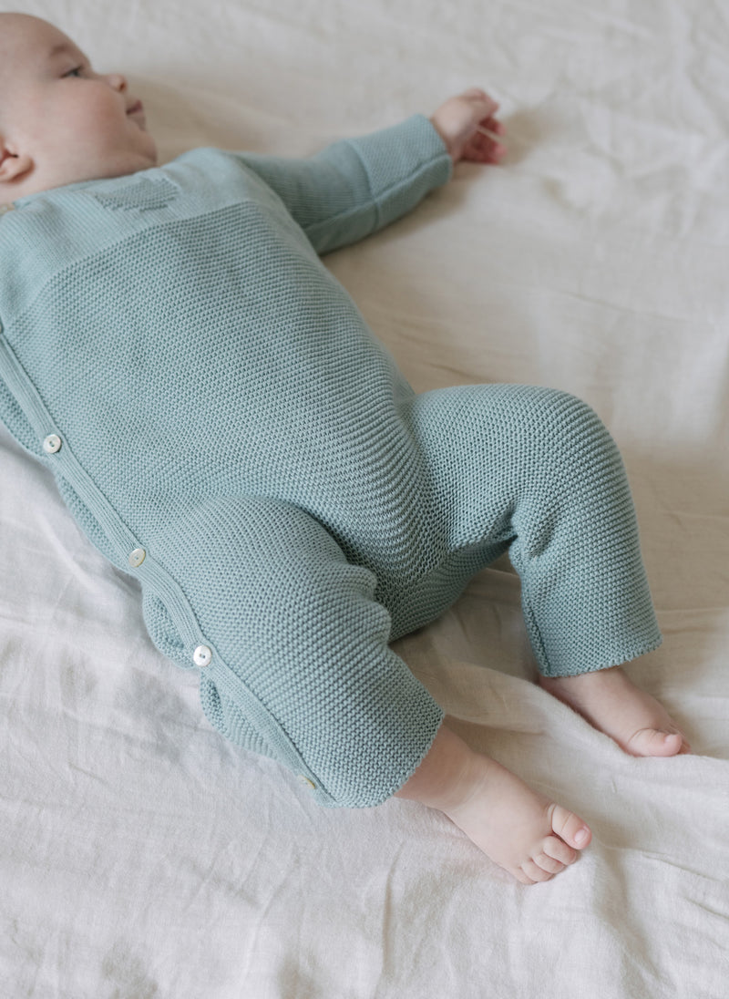 Combinaison En Coton Petits Chats - Bleu Danube