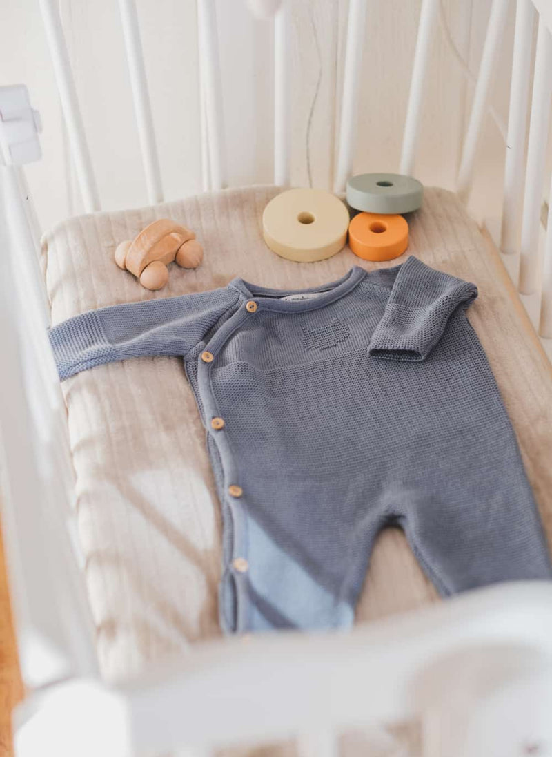 Combinaison En Coton Petits Chats - Bleu Orage