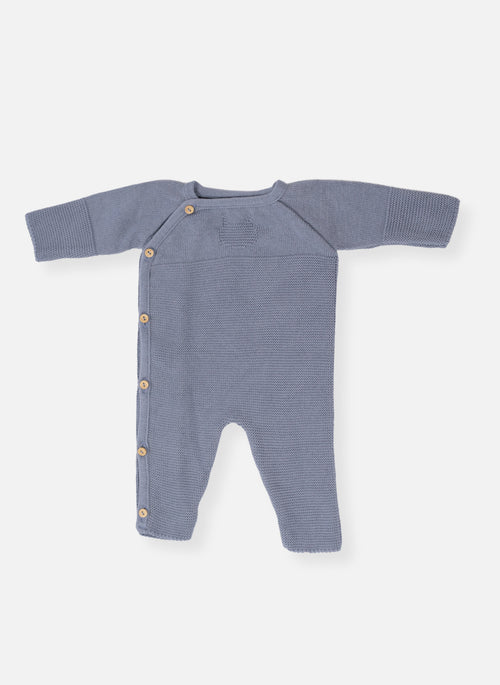 Combinaison En Coton Petits Chats - Bleu Orage