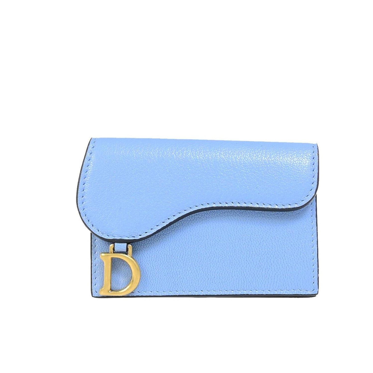 Porte-Cartes Christian Dior Dior Saddle Cuir - Bleu
