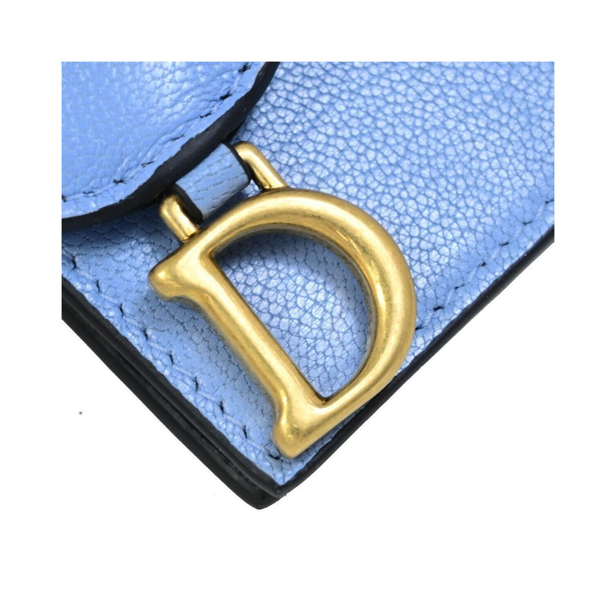 Porte-Cartes Christian Dior Dior Saddle Cuir - Bleu