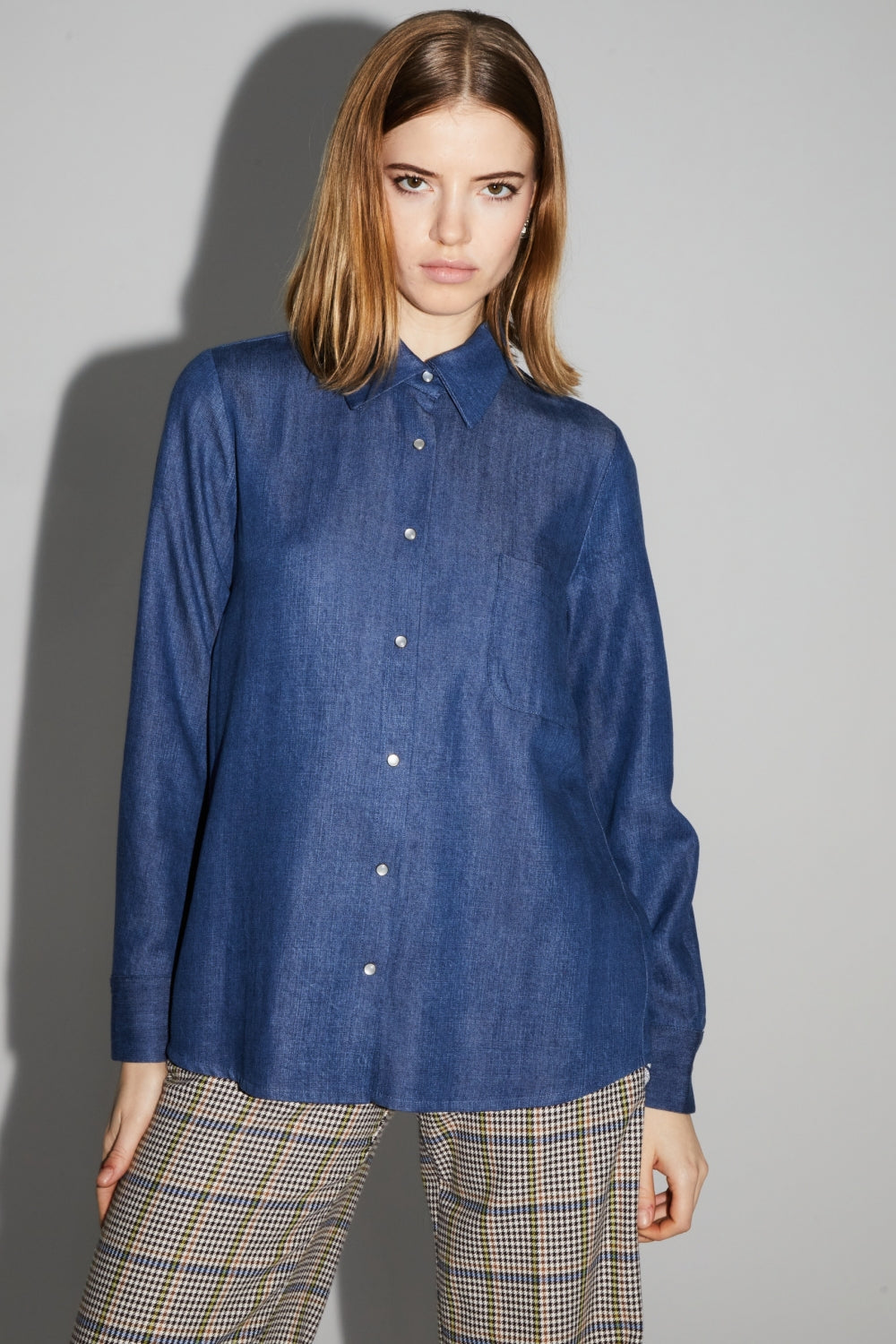 Chemise Lou Lyocell Blue Fabriqué En Italie