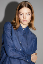 Chemise Lou Lyocell Blue Fabriqué En Italie