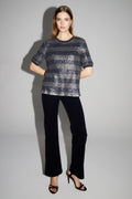 Blouse Poppy Rayures Navy Fabriquée En Italie
