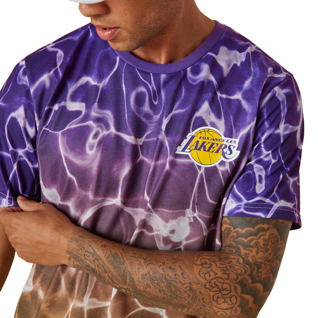 Tee-Shirt New Era La Lakers Nba Team Colour Water Print