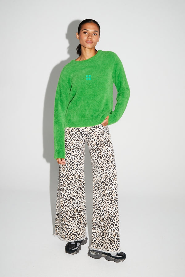 Lina Fluffy Green Knit Made In Portugal