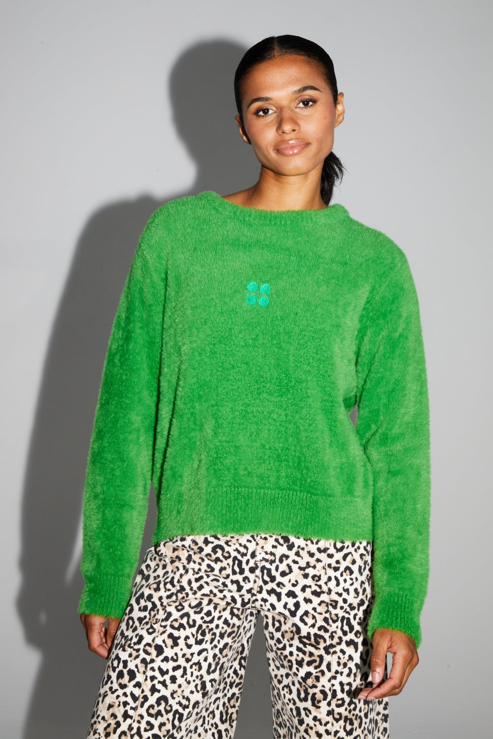 Maille Lina Fluffy Green Fabriquée Au Portugal