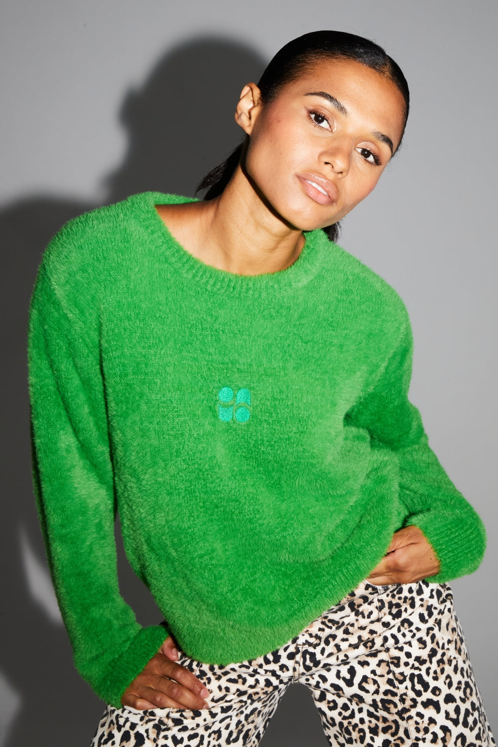 Maille Lina Fluffy Green Fabriquée Au Portugal