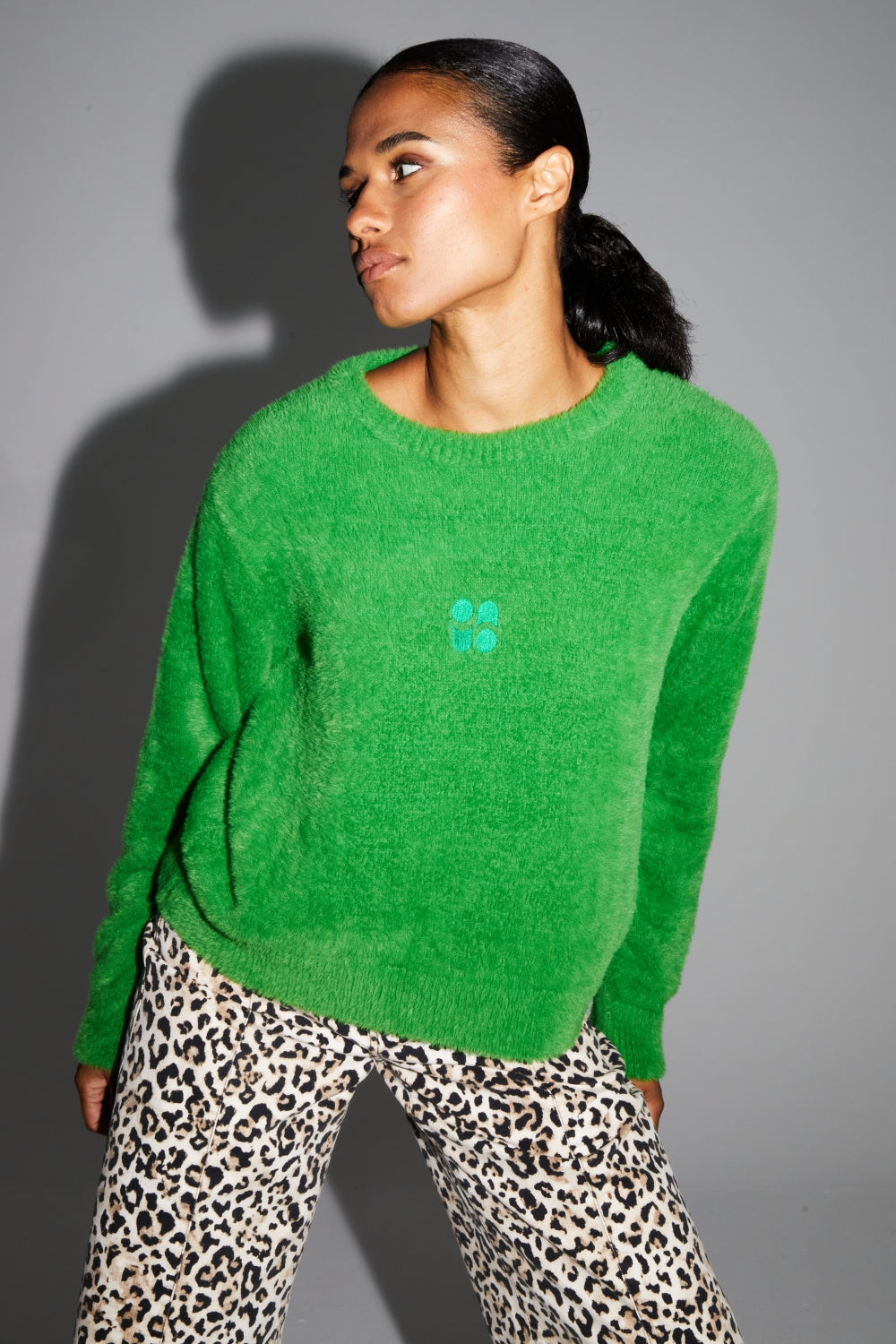 Maille Lina Fluffy Green Fabriquée Au Portugal
