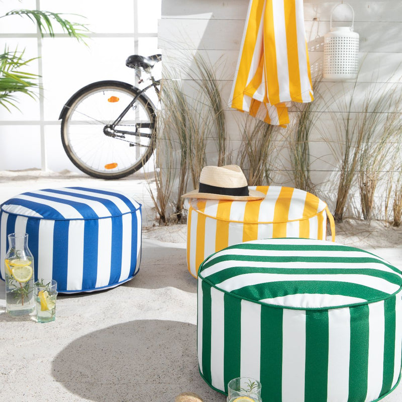 Pouf Gonflable - Summer Stripe - Bleu