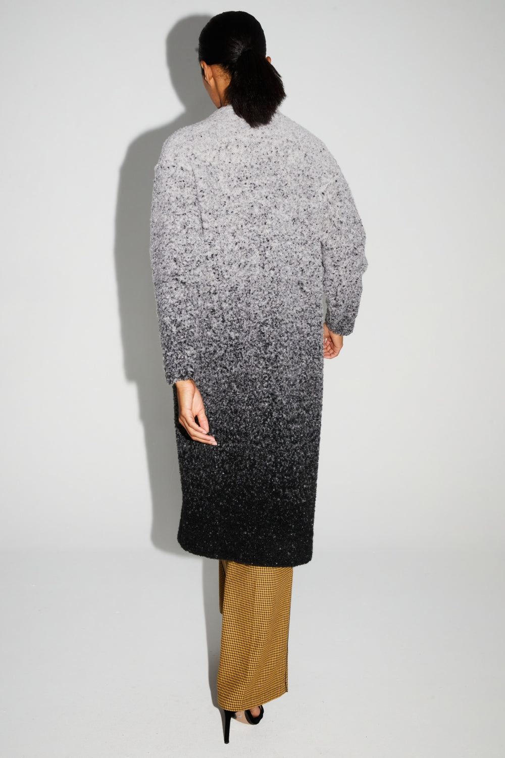 Veste Doriane Bouclettes Dégradé Gris Noir Fabriquée En Italie