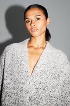 Veste Doriane Bouclettes Dégradé Gris Noir Fabriquée En Italie