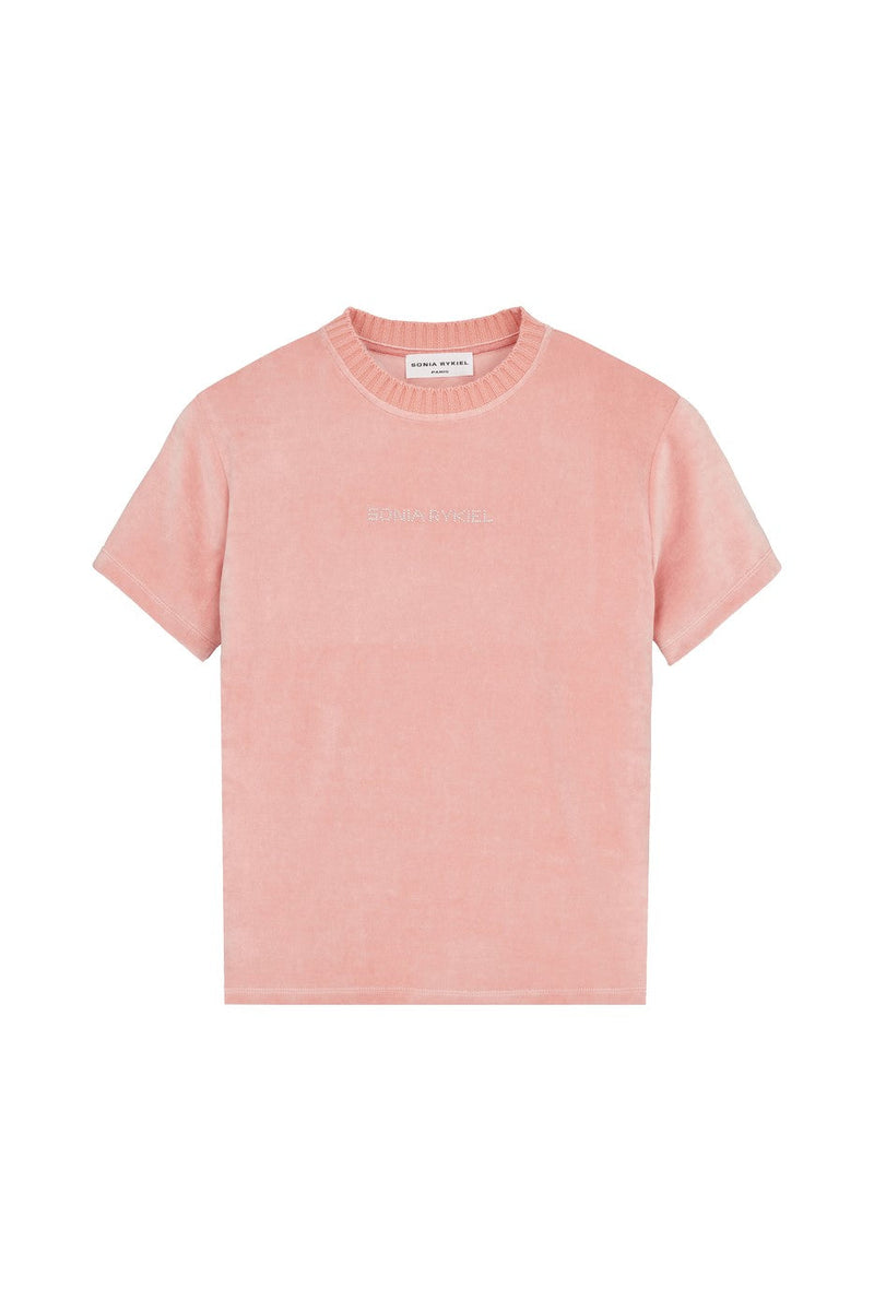 T-Shirt Velours Rykiel Rose - Femme