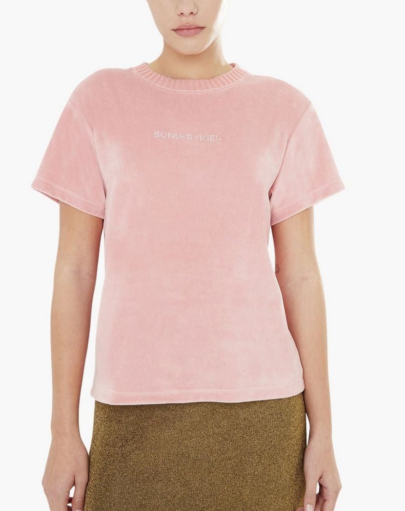 T-Shirt Velours Rykiel Rose - Femme