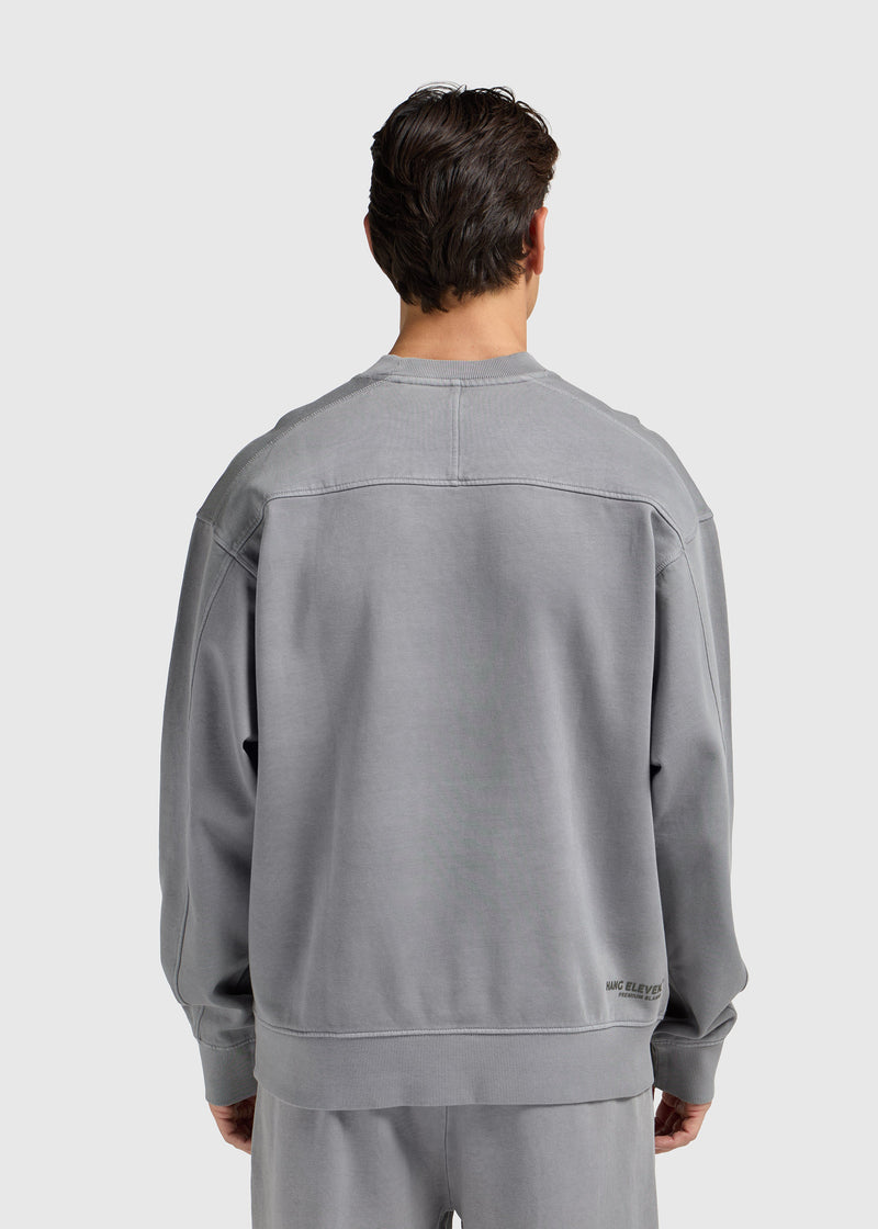 Pull Col Rond Premium Blanks - Washed Grey
