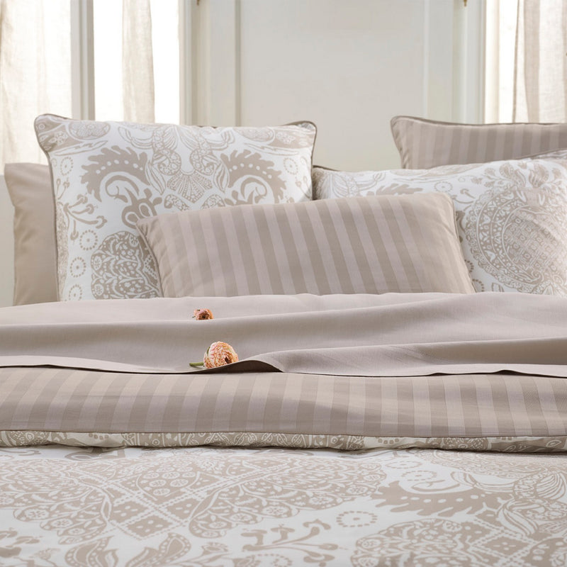 Arles - Housse De Couette + Taie(s) D'Oreiller Satin De Coton Arles Taupe
